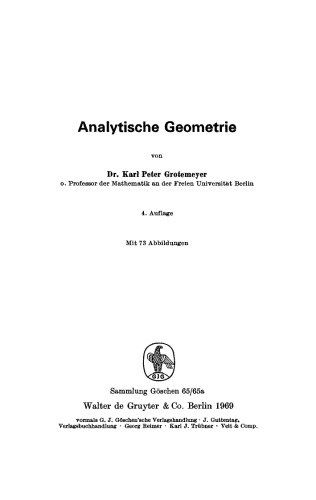Analytische Geometrie