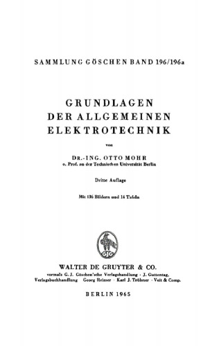 Grundlagen der allgemeinen Elektrotechnik
