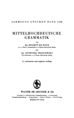 Mittelhochdeutsche Grammatik