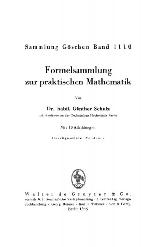 Formelsammlung zur praktischen Mathematik