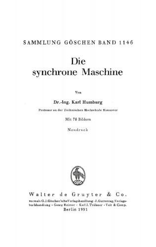 Die synchrone Maschine