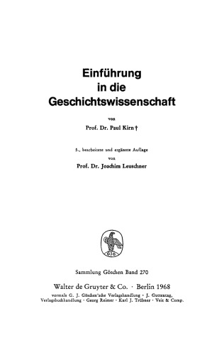 Einführung in die Geschichtswissenschaft