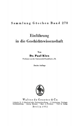 Einführung in die Geschichtswissenschaft