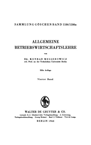 Allgemeine Betriebswirtschaftslehre: Band 4