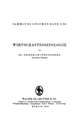 Wirtschaftssoziologie