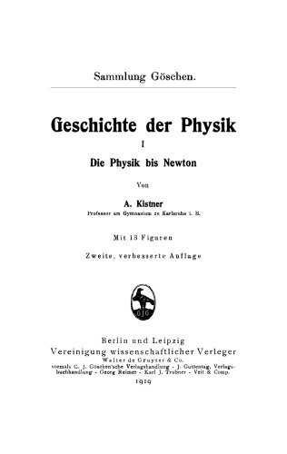 Geschichte der Physik: Teil 1 Die Physik bis Newton