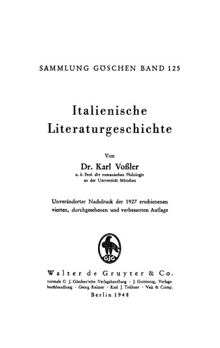 Italienische Literaturgeschichte