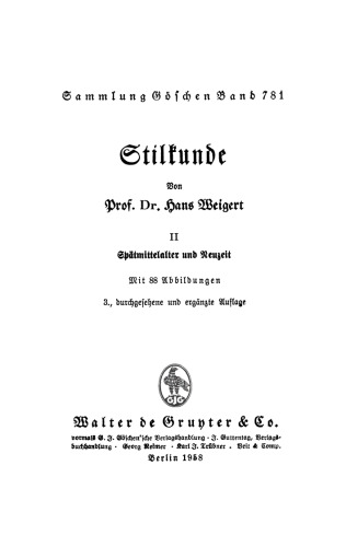 Stilkunde: Band 2 Spätmittelalter und Neuzeit