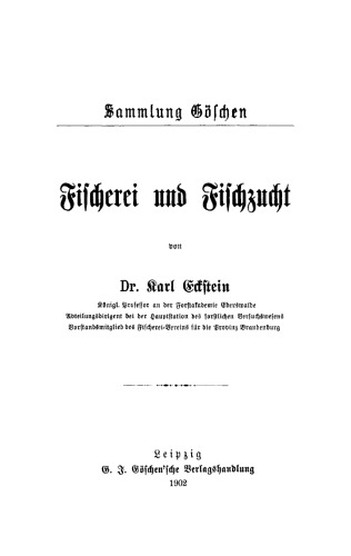 Fischerei und Fischzucht