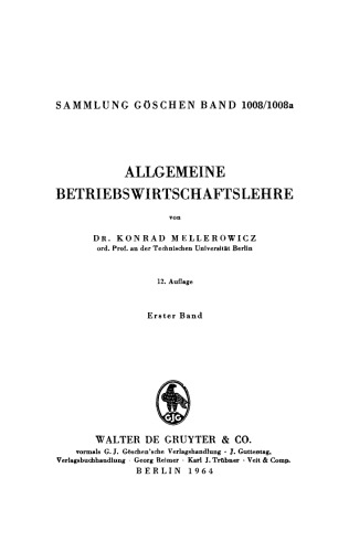 Allgemeine Betriebswirtschaftslehre: Band 1