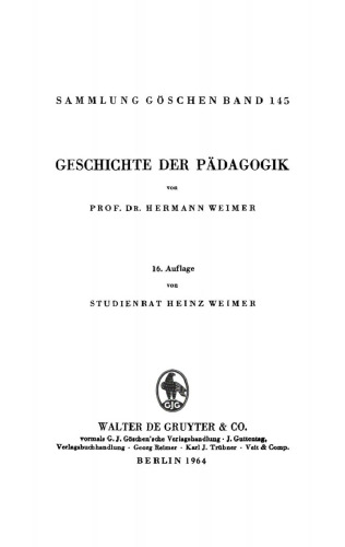 Geschichte der Pädagogik
