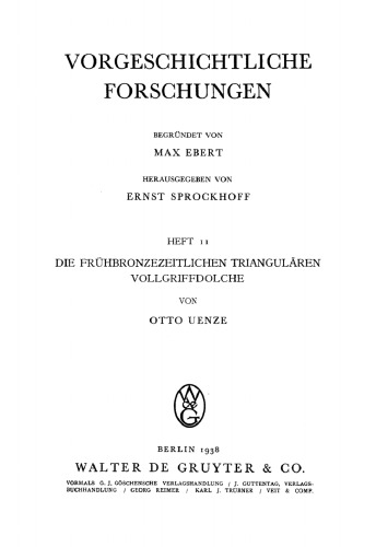 Die frühbronzezeitlichen triangulären Vollgriffdolche