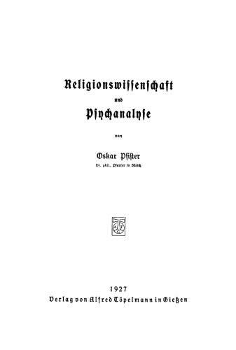 Religionswissenschaft und Psychoanalyse