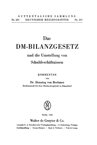 Das DM-Bilanzgesetz und die Umstellung von Schuldverhältnissen: Kommentar
