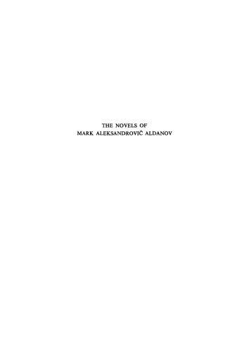 The novels of Mark Aleksandrovič Aldanov