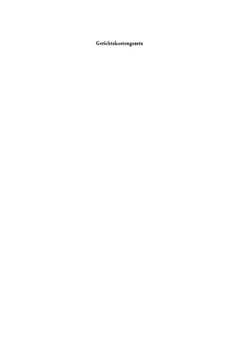 Gerichtskostengesetz: Kommentar
