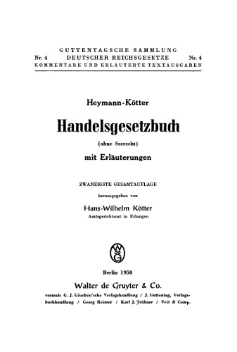 Handelsgesetzbuch (ohne Seerecht): Mit Erläuterungen