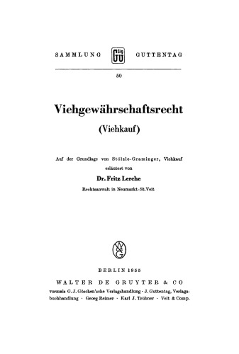 Viehgewährschaftsrecht: (Viehkauf)