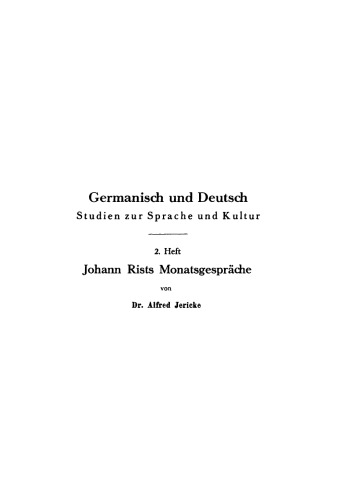 Johann Rists Monatsgespräche