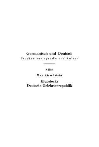 Klopstocks deutsche Gelehrtenrepublik