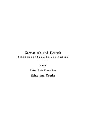 Heine und Goethe