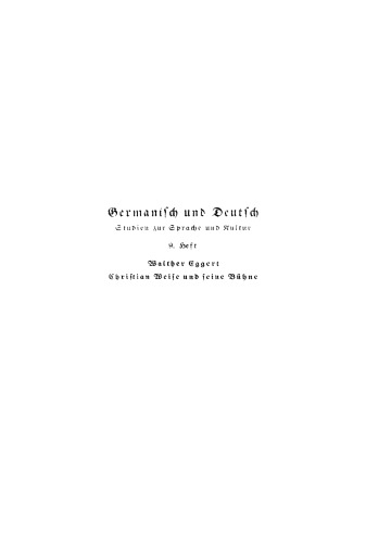 Christian Weise und seine Bühne