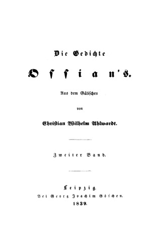 Die Gedichte Ossian’s: Band 3