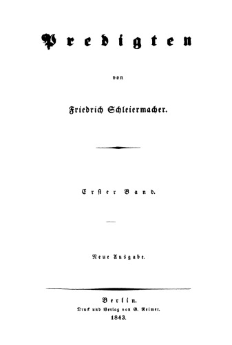 Predigten: Band 1