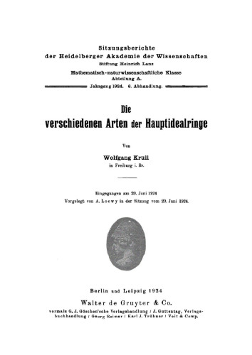 Die verschiedenen Arten der Hauptidealringe