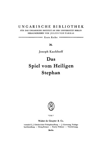 Das Spiel vom Heiligen Stephan