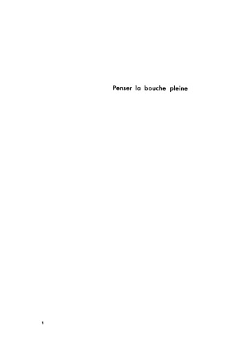 Penser la bouche pleine