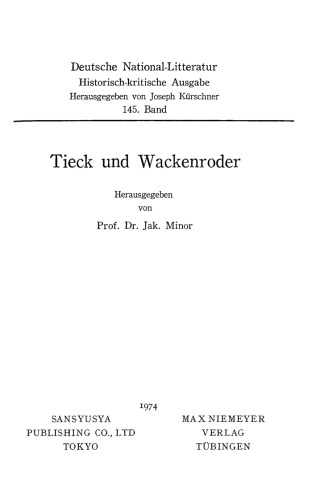 Tieck und Wackenroder