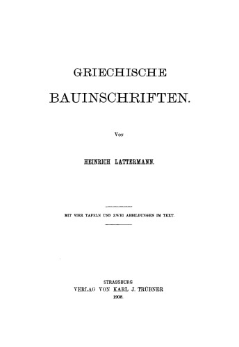 Griechische Bauinschriften