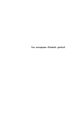 Les entreprises d’intérêt général