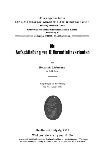 Die Aufschließung von Differentialinvarianten