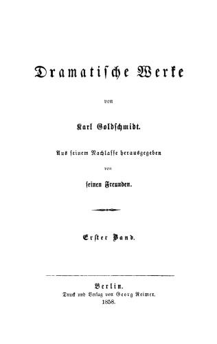 Dramatische Werke: Band 1