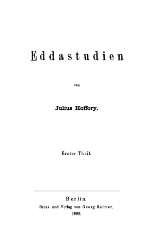 Eddastudien: Teil 1