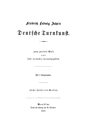 Deutsche Turnkunst, Hälfte 1