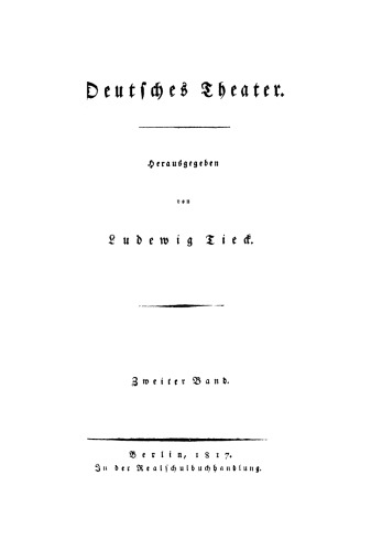 Deutsches Theater: Band 2 Von 1600–1680