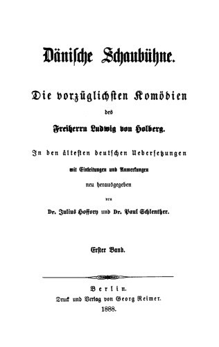 Dänische Schaubühne: Band 1