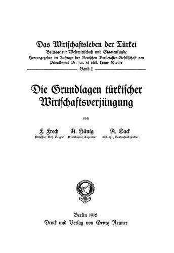 Die Grundlagen türkischer Wirtschaftsverjüngung