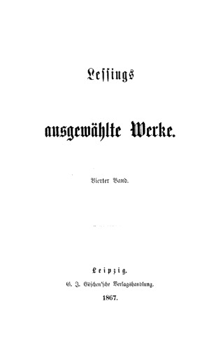 Lessing’s ausgewählte Werke: Band 4
