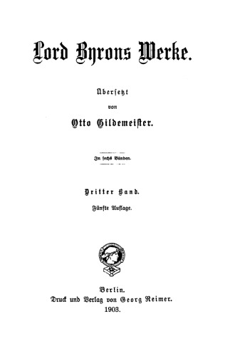 Lord Byron’s Werke: Band 3