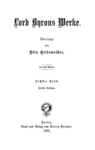 Lord Byron’s Werke: Band 6