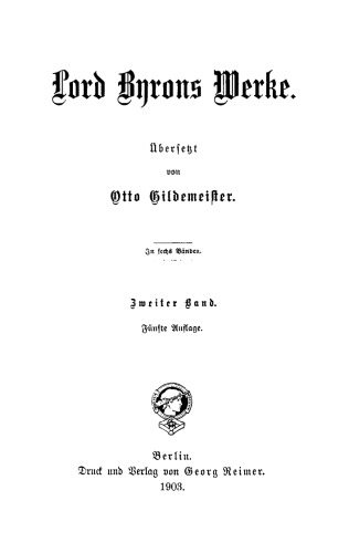 Lord Byron’s Werke: Band 2