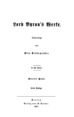 Lord Byron’s Werke: Band 4