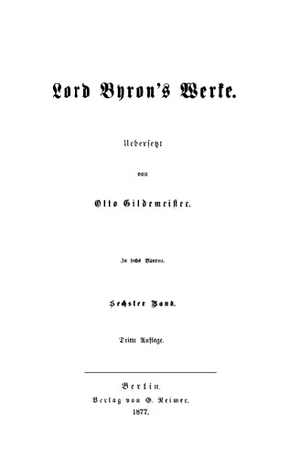 Lord Byron’s Werke: Band 6