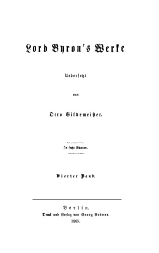Lord Byron’s Werke: Band 4