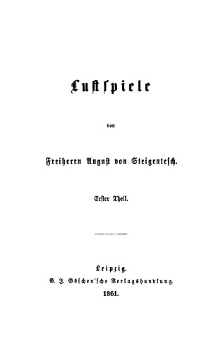 Lustspiele: Teil 1