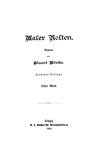 Maler Nolten: Band 1